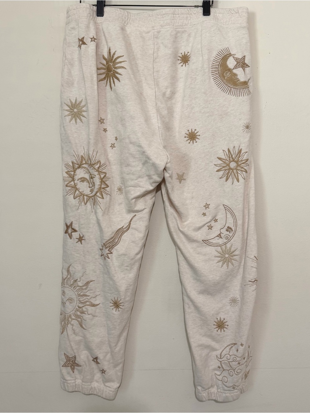 Johnny Was Lunata Modern Oatmeal Celestial Moon & Stars Jogger Pants SIZE XL - Picture 7 of 8